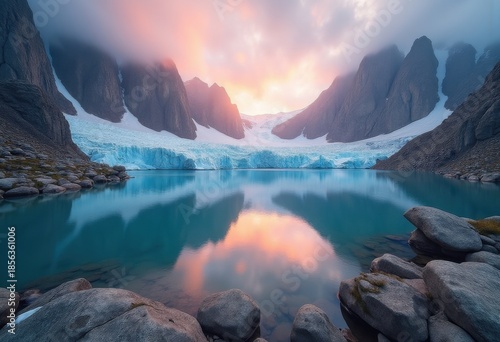 Visual Marvel of Tarn Waterbody Set in Glacial Bowl Surrounded by Majestic Walls Reflecting Serenity