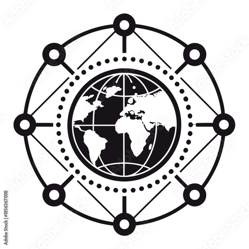 A mysterious globe with a geometric pattern on a dark background