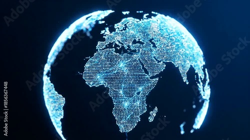 Digital representation of Earth highlighting continents