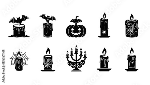 Halloween Icon Set – Spooky Holiday Symbols Pumpkin Ghost Witch Vector Collection