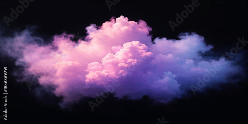 Red heart shaped fireworks and smoke drift through a sunny blue sky with fluffy white clouds in a bright summer nature atmosphere