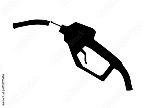Black Gas Pump Nozzle Silhouette Vector Icon for Fuel and Energy Design