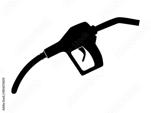 Black Gas Pump Nozzle Silhouette Vector Icon for Fuel and Energy Design