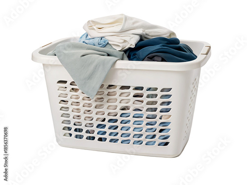 Overflowing laundry basket with clean clothes
