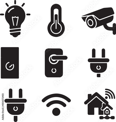 A black vector icon set for web design featuring music media, business and medical symbols