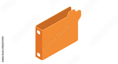 Orange binder with divider isolated on a white background, showcasing office organization and stationery essentials
