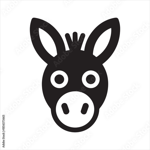 funny donkey glyph icon