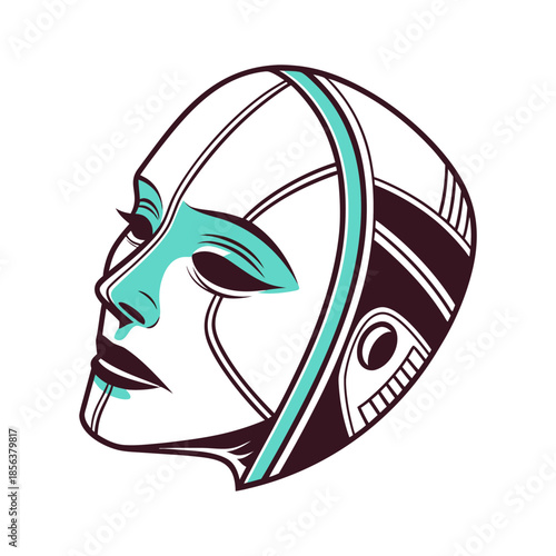 Futuristic helmet with visor