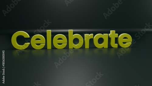 word Celebrate 3d text on plaid background in 3d rendered illustration 