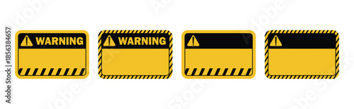 Collection of Caution and Hazard Warning Vector Labels and Symbols for Safety