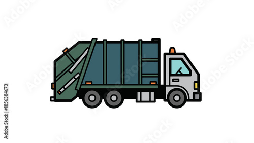 Garbage Truck Vector Illustration Waste Management.