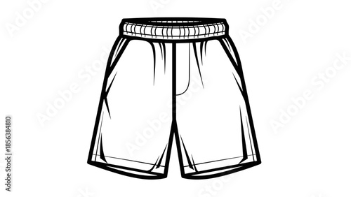 Simple Black and White Shorts Illustration.