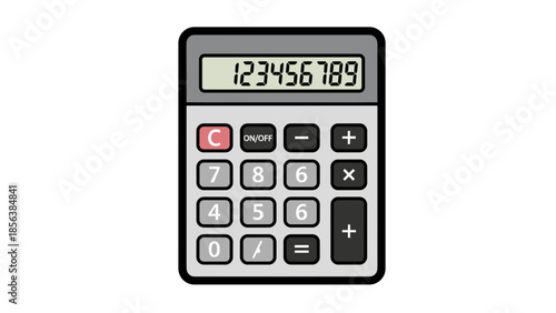 Simple Gray Calculator with Numbers Display.