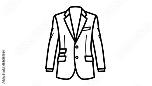 Simple Line Drawing of Blazer Jacket.