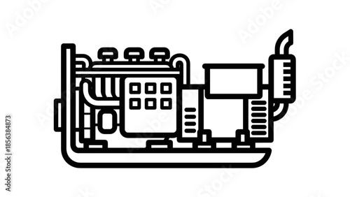 Simple Line Drawing of Generator.