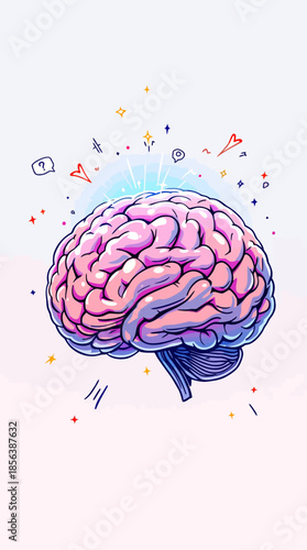 brain cartoon illustration 