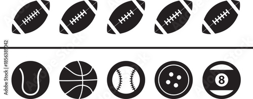 American football and sports balls footballs basketballs