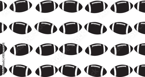 American football pattern black and white footballs