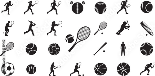 Sports and silhouettes sports silhouettes tennis