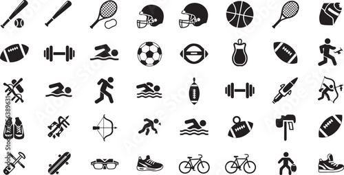 Sports on white background black transparent