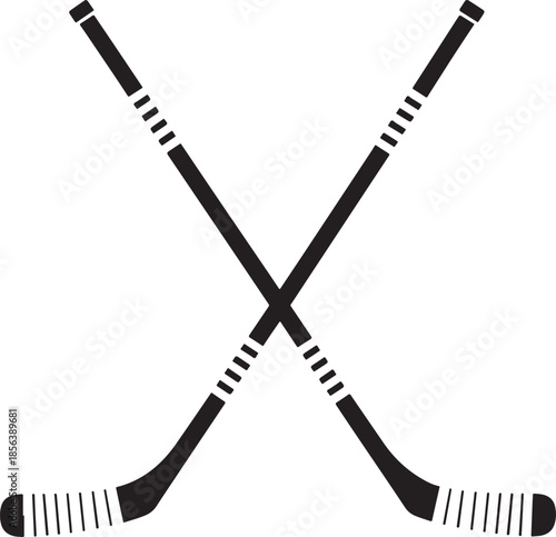 Two crossed hockey sticks crossed sticks sports equipment
