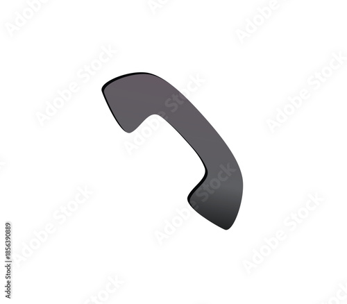 Black telephone receiver icon simple vector symbol for communcation