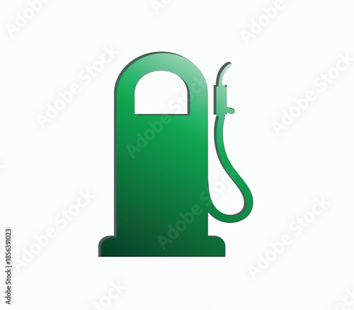 Green gas pump icon simple vector illustration for fuel station