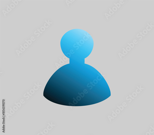 Blue user icon simple silhouette for profile or avatar isolated