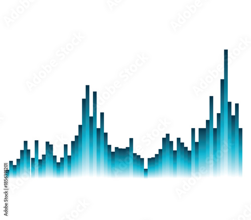 Blue sound wave graph equalizer bars abstract digital audio 