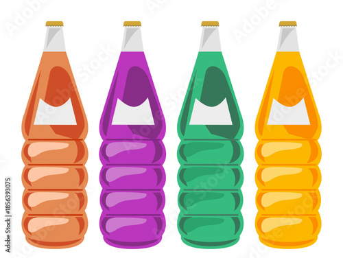 昭和の懐かしい駄菓子屋の瓶入りジュースのイラスト / Retro Japanese Candy Store Bottle Juice Illustration