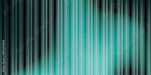Dark green ribbed glass texture with glossy vertical waves and gradient reflections in abstract background design bg.