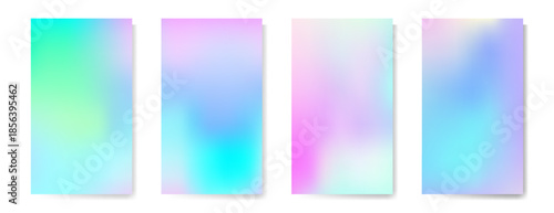 Set of 4 colorful gradient backgrounds in rich colors with soft transitions. For covers, wallpapers, posters, branding, social media and other projects. Vector, for web and print.