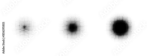 Set of black halftone dots backgrounds. vector modern dots halftone,Pop art comic style gradient circle halftone set Vector isolated on white background dots pattern. dots circle