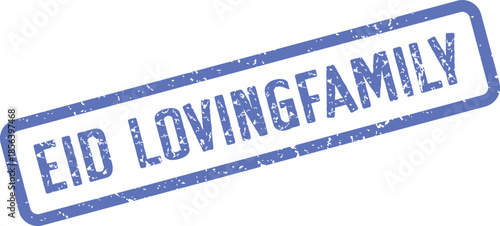 Authentic Blue Distressed Stamp Featuring Eid Loving Family for Holiday Wishes