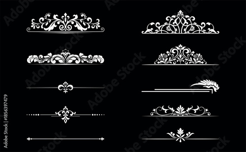 Vintage set. Floral elements for design monograms, invitations, frames, menus and labels. Graphic design of the website, cafes, boutiques, hotels, wedding invitations.