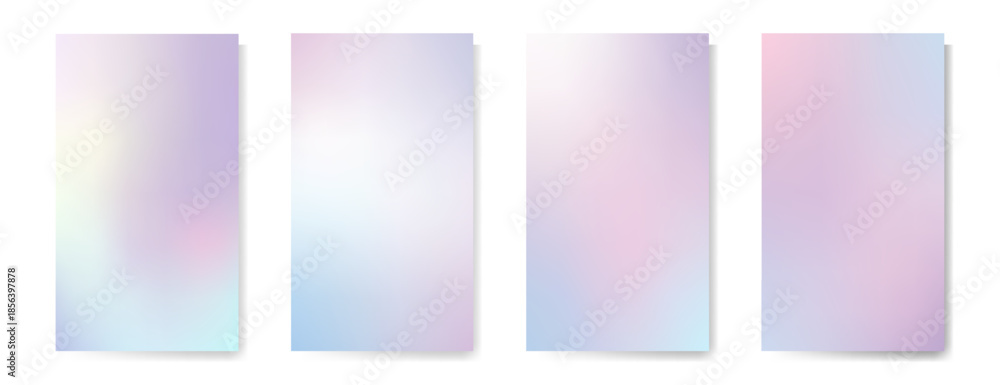 Fototapeta premium Set of colorful gradient backgrounds with soft transitions . For covers, wallpapers, posters, branding, social media and other projects. Vector, can be used for web and print.