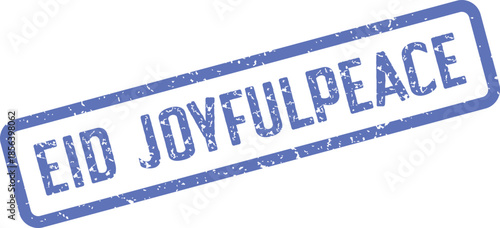 Authentic Blue Distressed Stamp Featuring Eid Joyful Peace for Holiday Wishes