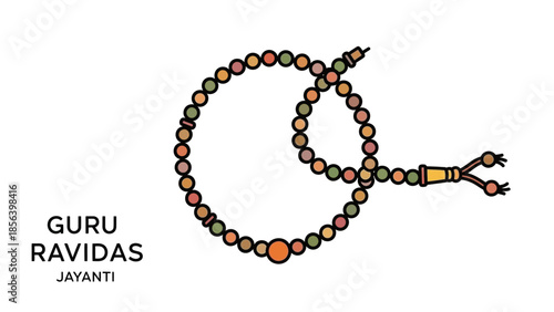 Guru Ravidas Jayanti prayer beads illustration.