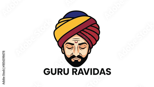 Guru Ravidas spiritual leader with traditional turban and bindi.