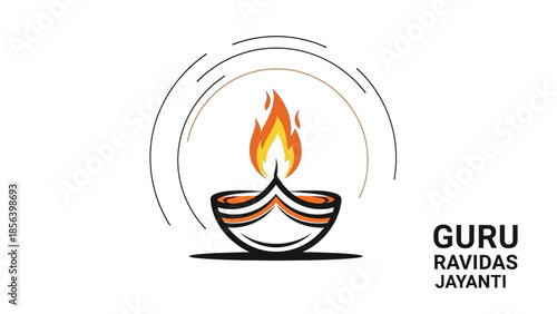 Guru Ravidas Jayanti celebration with a traditional oil lamp and flame.