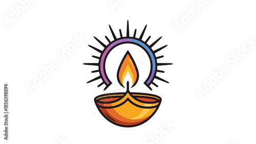Traditional Indian Diya Lamp with Radiant Glow Symbolizing Light and Hope.