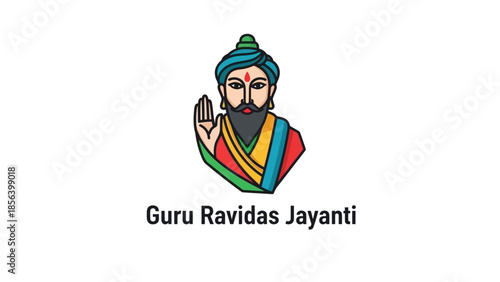 Indian guru with colorful turban.