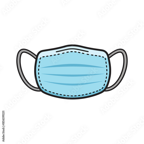 Blue Surgical Face Mask Vector Graphic for Healthcare and Safety