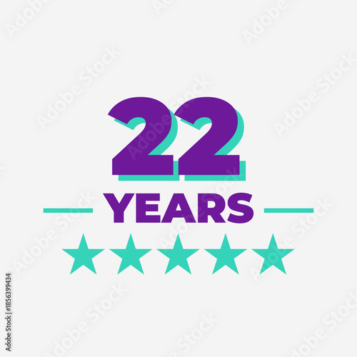 Twenty Two Years Anniversary Badge Design