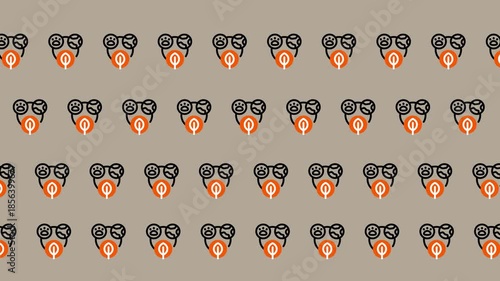 Pattern of Cute Monkey Faces with Goggles and Masks.