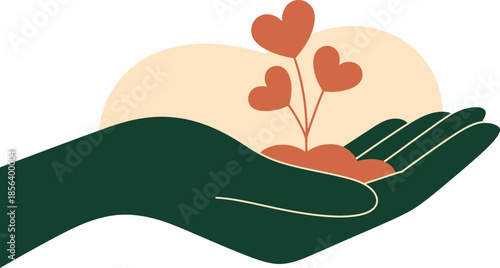 Love promise hand for valentines day vector illustration