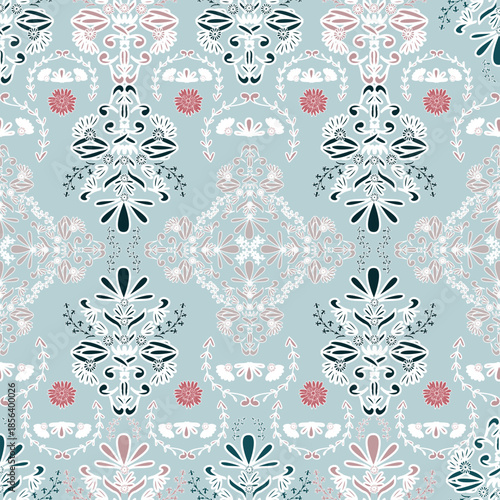 Floral pattern seamless ,flower branches seamless pattern , vector , illustration ,flowers pattern design Seamless flower pattern with colorful little flowers. Simple flat bright flowers background	