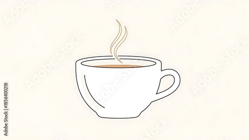 Minimal Coffee Cup Line Art Illustration