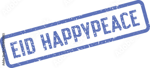 Eid Happypeace Blue Distressed Rubber Stamp for Tranquil Celebrations