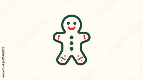 Gingerbread Delight: An adorable gingerbread man with a charming smile and festive decorations, a symbol of holiday cheer.